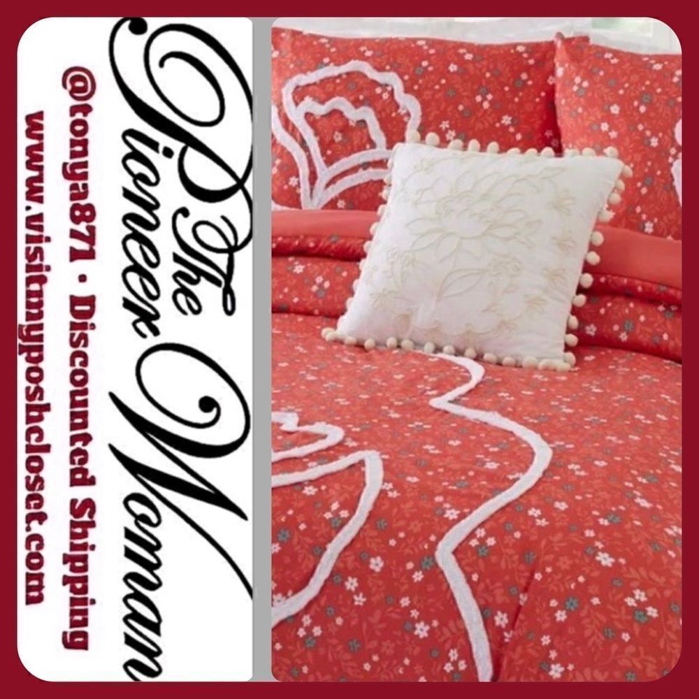 Full/Queen 🦋 New Pioneer Woman Tufted Floral Comforter Bedding Set, Full/Queen
